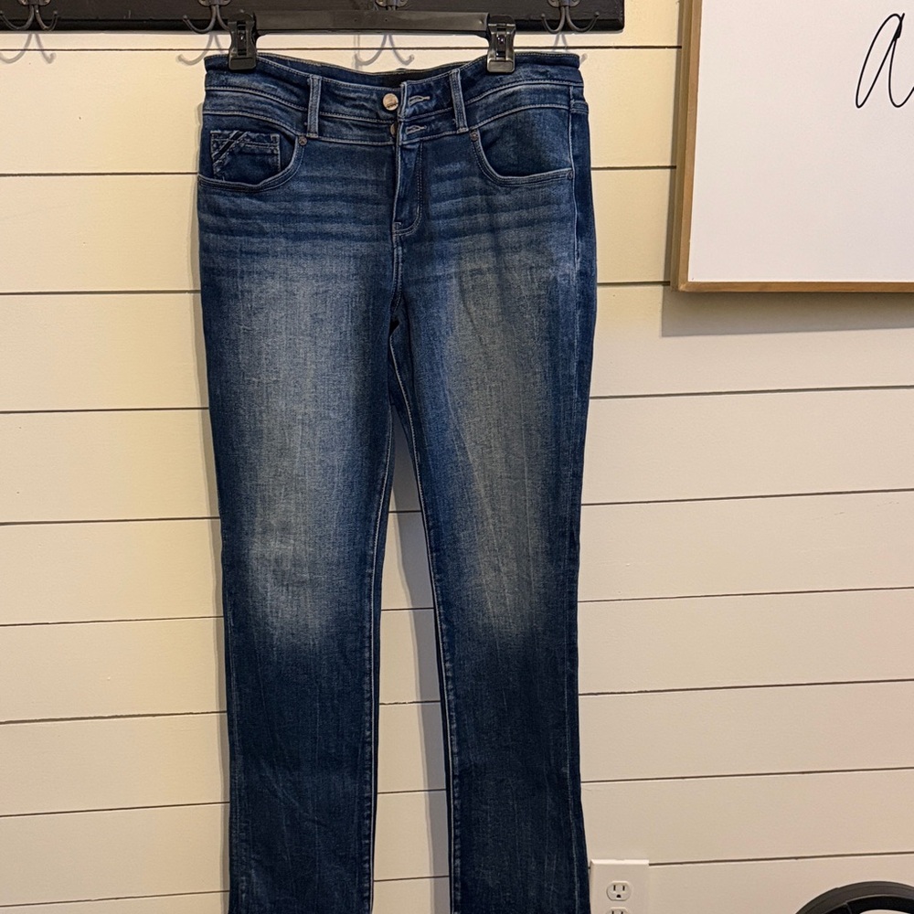 Buckle Black Dark Blue Straight Leg Women's Jeans